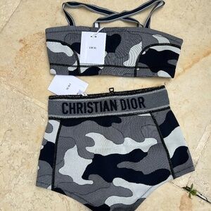 Dior  Authentic camouflage two piece swim suit